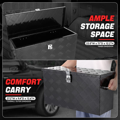 Truck Bed Storage Tool Box w/ Lock (Black) <br> 27.2'' W x 9.4''D x 12.6