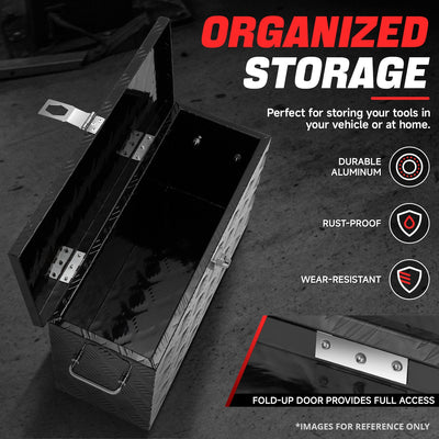 Truck Bed Storage Tool Box w/ Lock (Black) <br> 27.2'' W x 9.4''D x 12.6