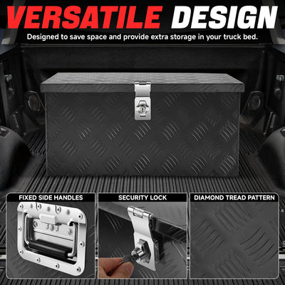 Truck Bed Storage Tool Box w/ Lock (Black) <br> 20'' W x 9.8''D x 12