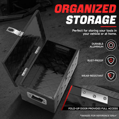 Truck Bed Storage Tool Box w/ Lock (Black) <br> 20'' W x 9.8''D x 12