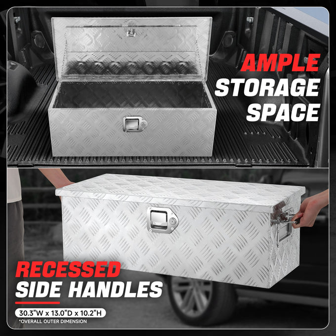 Aluminum Tool Box w/ Lock <BR>77cm W X 33cm D X 26cm H