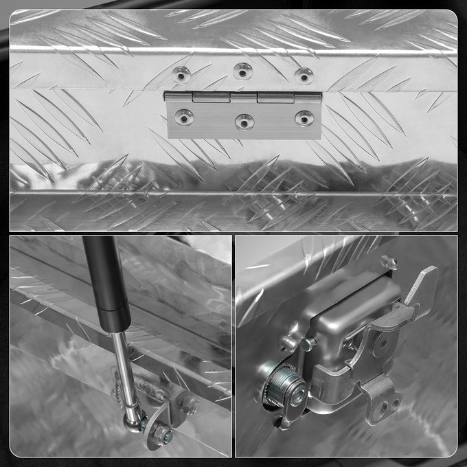 Truck Bed Tool Storage Box W/ 2 Keys & Lock <br> 11 in. D X 15 in. X Front W X 26 in. Rear W X 12 in. H