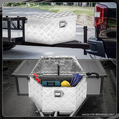 Truck Bed Tool Storage Box W/ 2 Keys & Lock <br> 11 in. D X 15 in. X Front W X 26 in. Rear W X 12 in. H