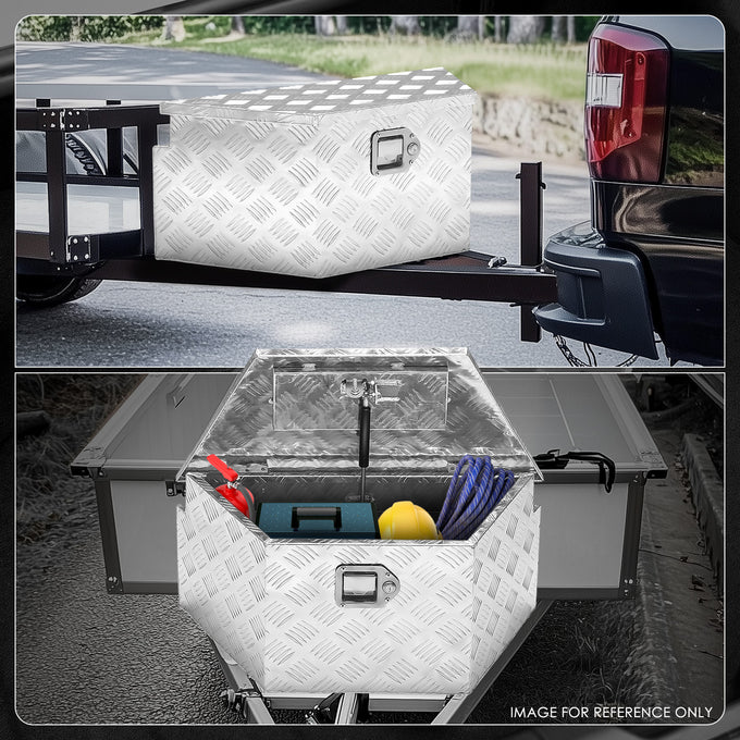Truck Bed Tool Storage Box W/ 2 Keys & Lock <br> 11 in. D X 15 in. X Front W X 26 in. Rear W X 12 in. H