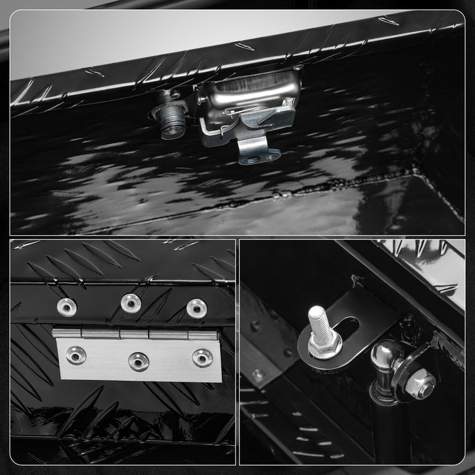 Truck Bed Tool Storage Box W/ 2 Keys & Lock <br> 11 in. D X 15 in. X Front W X 26 in. Rear W X 12 in. H