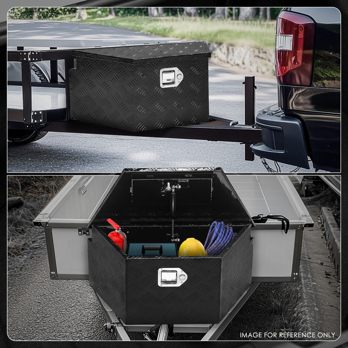 Truck Bed Tool Storage Box W/ 2 Keys & Lock <br> 11 in. D X 15 in. X Front W X 26 in. Rear W X 12 in. H