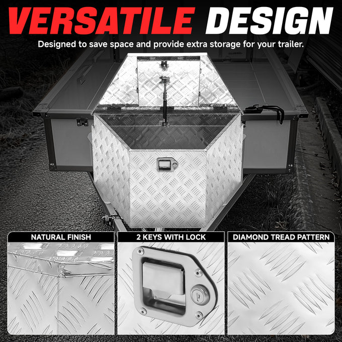 Truck Bed Tool Storage Box W/ 2 Keys & Lock <br> 18 in. H X 16 in. W Front X 32.5 in. W Rear X