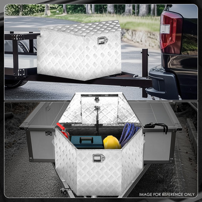 Truck Bed Tool Storage Box W/ 2 Keys & Lock <br> 18 in. H X 16 in. W Front X 32.5 in. W Rear X