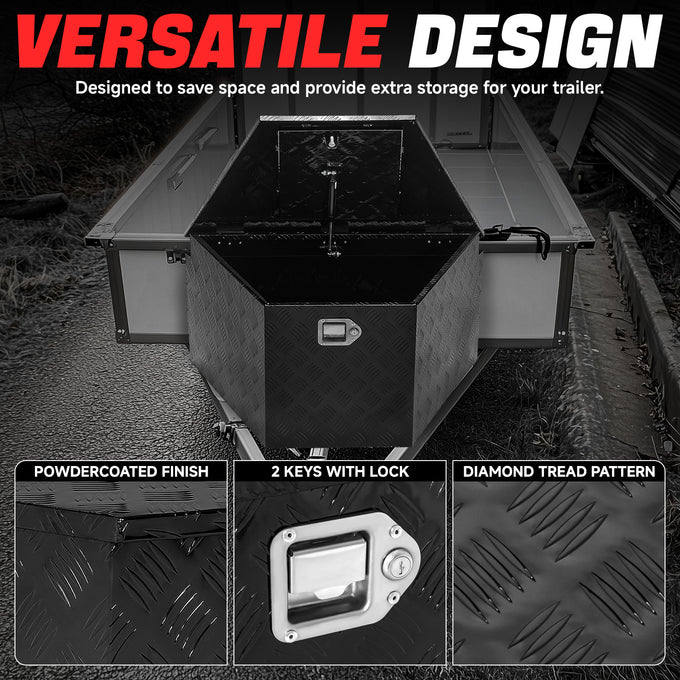 Truck Bed Tool Storage Box W/ 2 Keys & Lock <br> 18 in. H X 16 in. W Front X 32.5 in. W Rear X