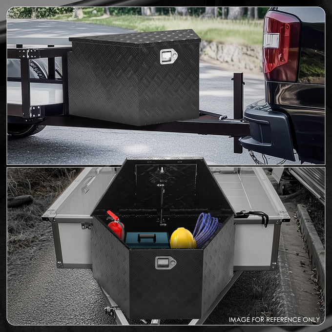 Truck Bed Tool Storage Box W/ 2 Keys & Lock <br> 18 in. H X 16 in. W Front X 32.5 in. W Rear X