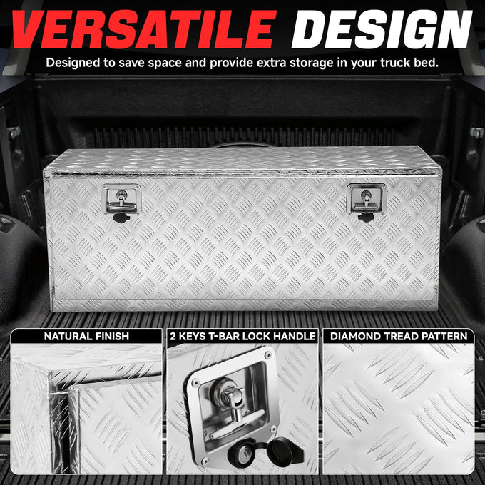Aluminum Tool Box w/Lock & Key <br> 47 W X 18 D X 18 CM H