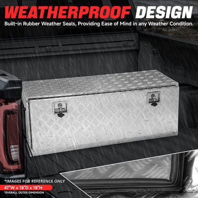 Aluminum Tool Box w/Lock & Key <br> 47 W X 18 D X 18 CM H
