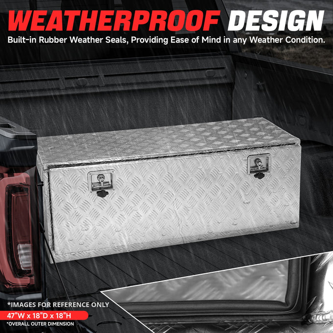 Aluminum Tool Box w/Lock & Key <br> 47 W X 18 D X 18 CM H