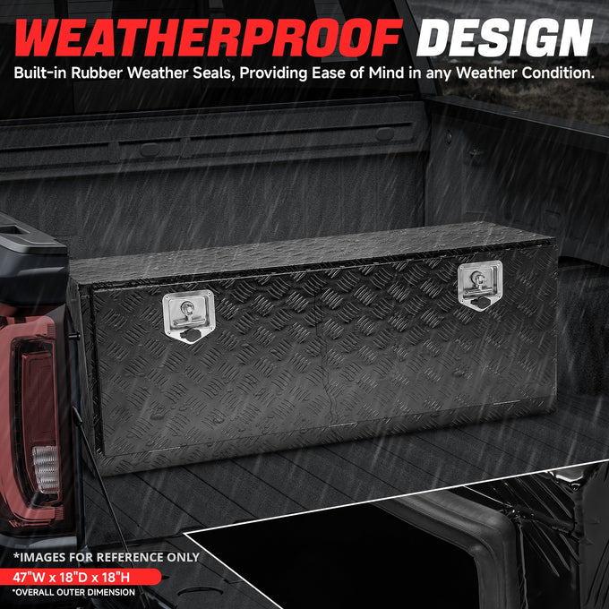 Aluminum Tool Box w/Lock & Key <br> 47 W X 18 D X 18 CM H