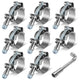 8Pcs 0.75 in. ID Hose T-Bolt Clamps w/L-Wrench <br> 0.875-1.25 in. Adjustable ID