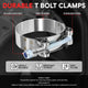 4Pcs 2 in. ID Hose T-Bolt Clamps <br> 2.1 -2.5 in. Adjustable ID