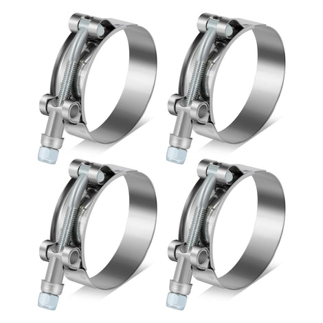 4Pcs 2 in. ID Hose T-Bolt Clamps <br> 2.1 -2.5 in. Adjustable ID