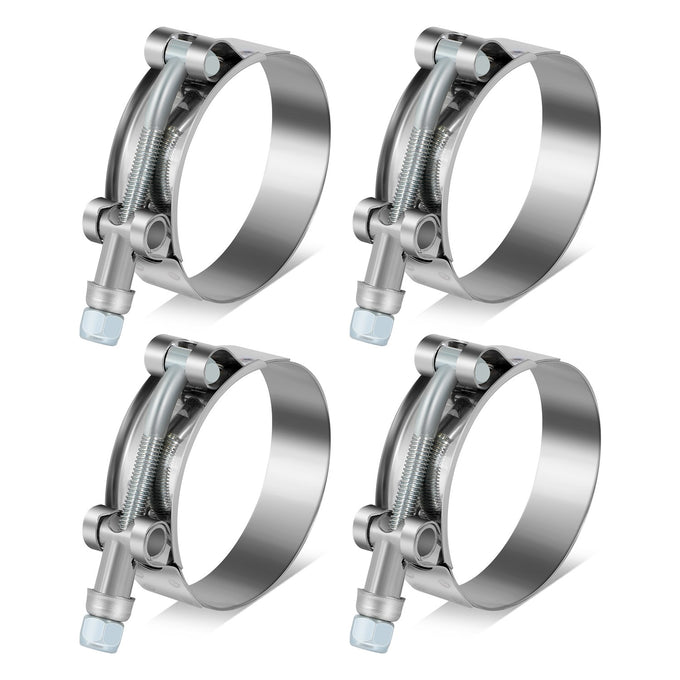 4Pcs 2 in. ID Hose T-Bolt Clamps <br> 2.1 -2.5 in. Adjustable ID