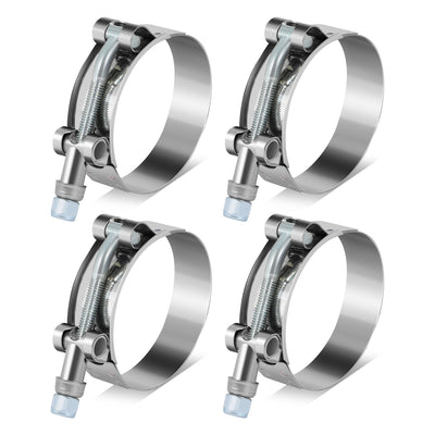 4Pcs 2.25 in. ID Hose T-Bolt Clamps <br> 2.45 -2.75 in. Adjustable ID
