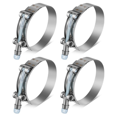 4Pcs 2.5 in. ID Hose T-Bolt Clamps <br> 2.6 -3 in. Adjustable ID