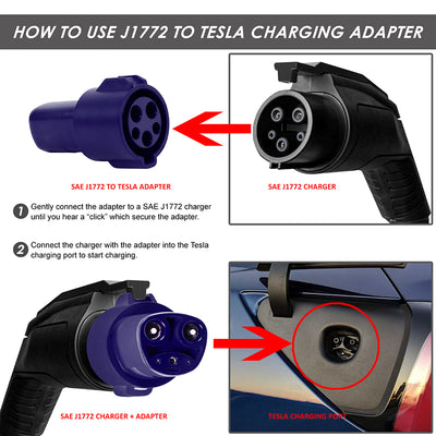 12-22 Tesla Model S X 3 Y SAE J1772 Public Charging Adapter
