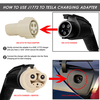 12-22 Tesla Model S X 3 Y SAE J1772 Public Charging Adapter