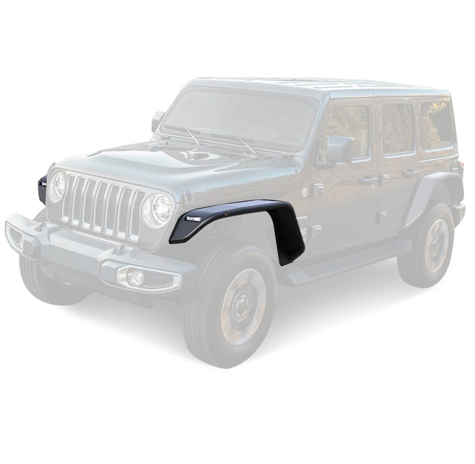 Tubular Front Fender Flares <br>18-24 Jeep Wrangler, 20-24 Gladiator