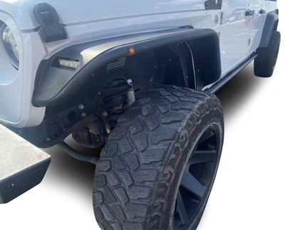 Tubular Front Fender Flares <br>18-24 Jeep Wrangler, 20-24 Gladiator