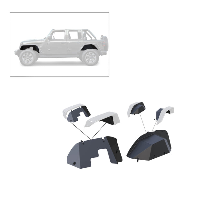 Full Set Inner Fender Flares Liners <br>18-24 Jeep Wrangler
