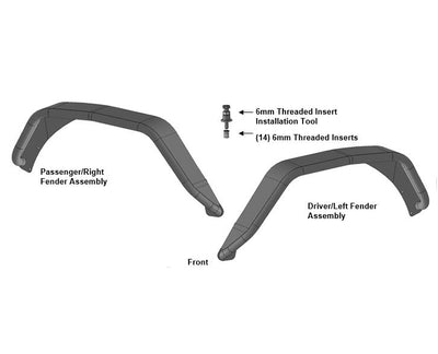Full Set Tubular Fender Flares <br>20-23 Jeep Gladiator