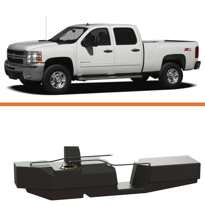 Extra Large Midship Tank <br>01-10 Chevy Silverado, GMC Sierra 2500 HD