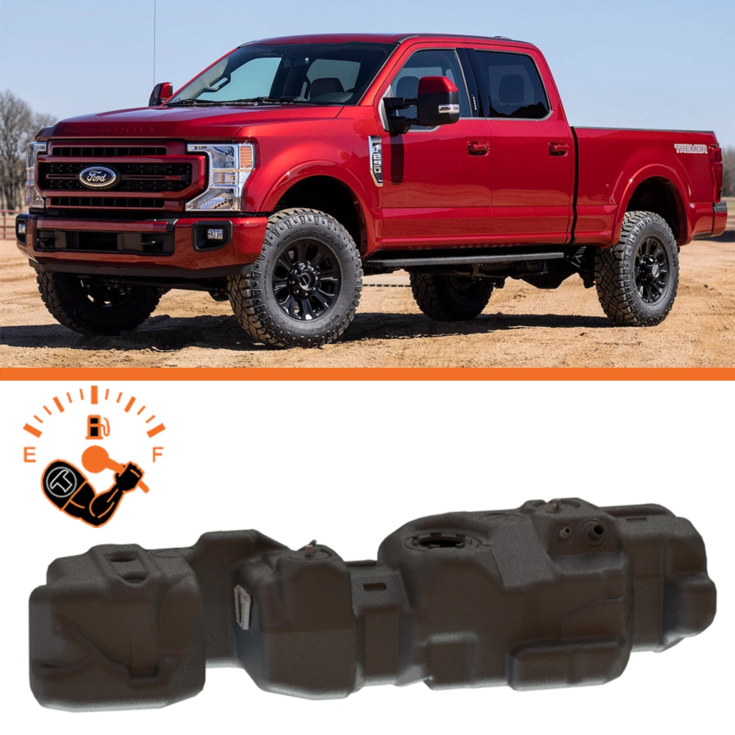Extra Large Midship Tank <br>17-25 Ford F-250 F-350 Super Duty