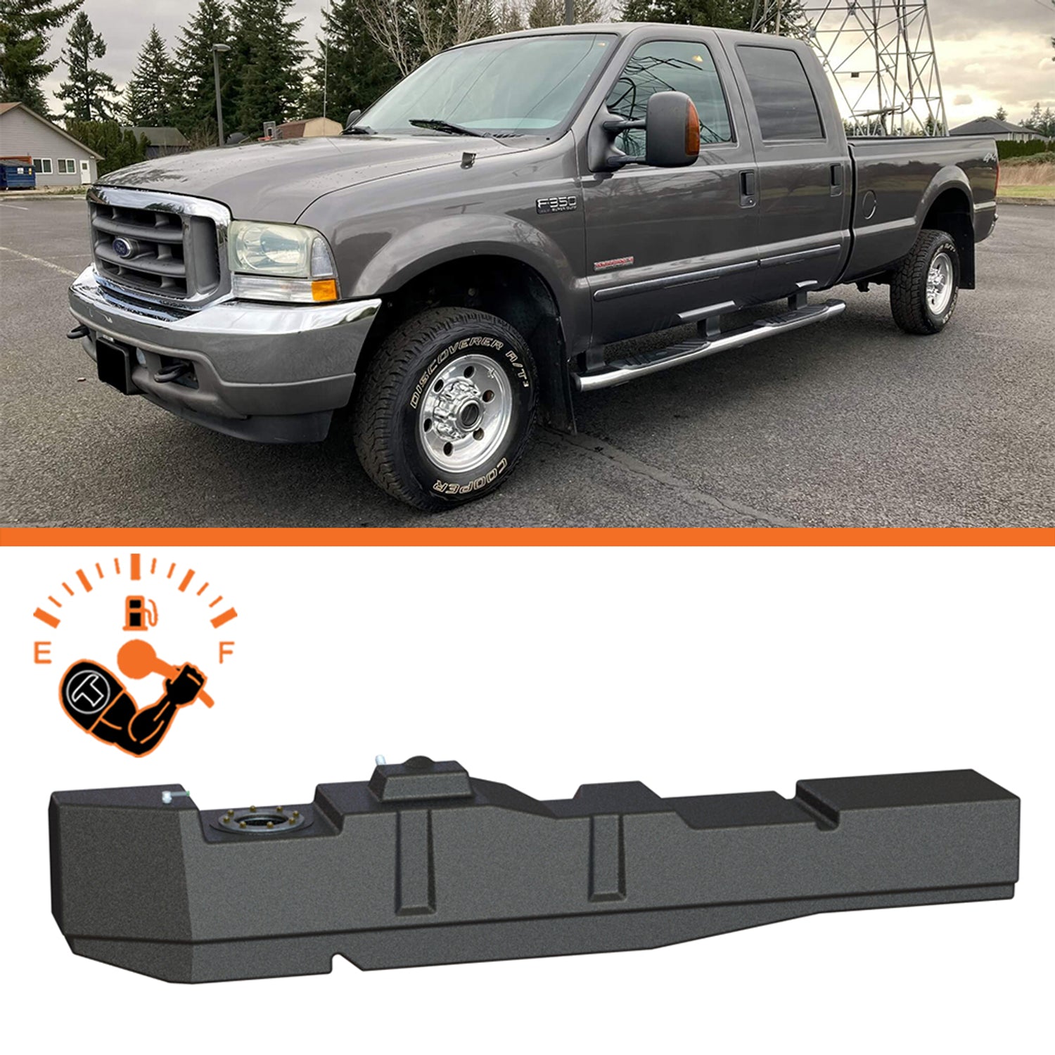 Extra Large Midship Tank <br>99-07 Ford F-250 F-350 Super Duty