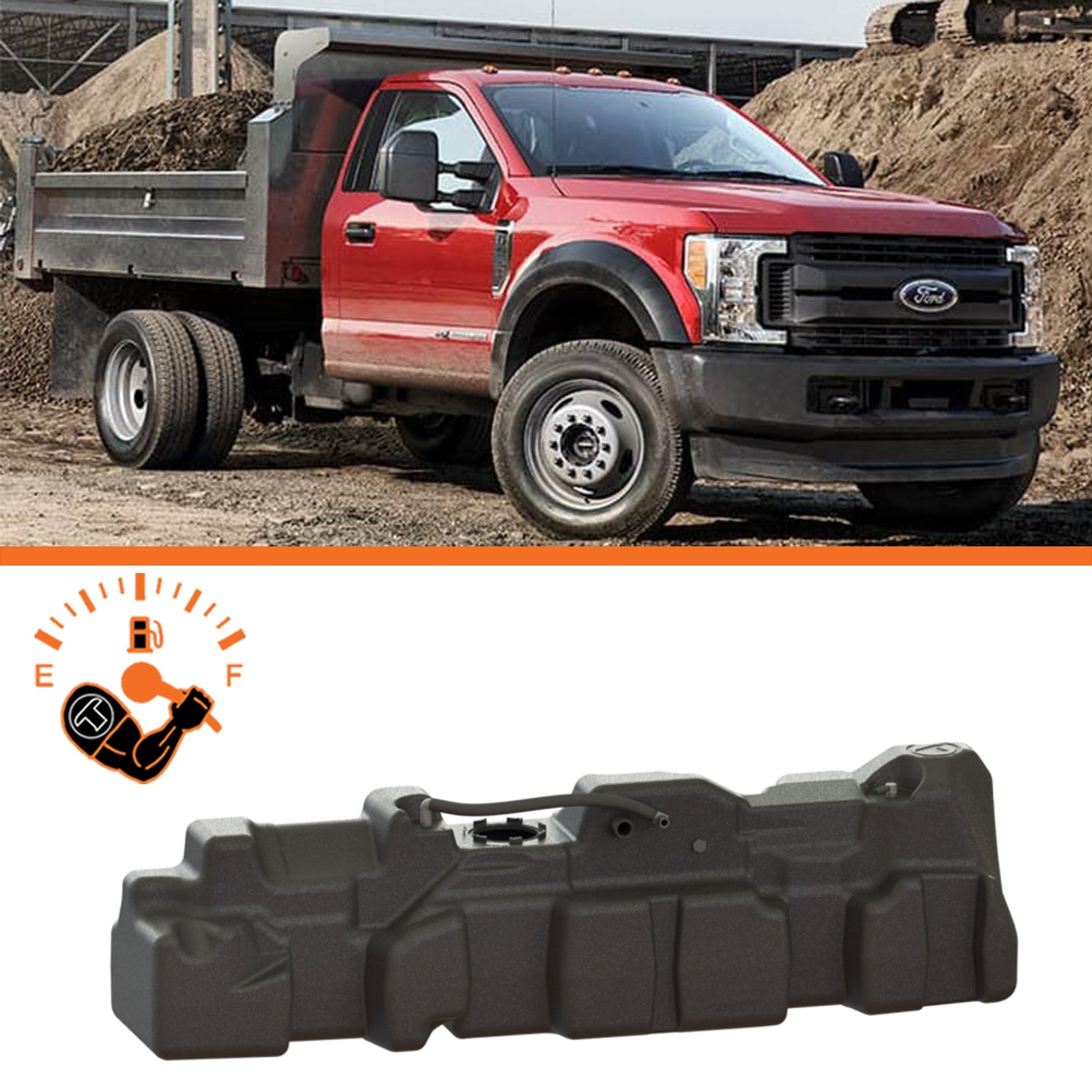 Extra Large Midship Tank <br>17-24 Ford F-350 F-450 F-550 Super Duty