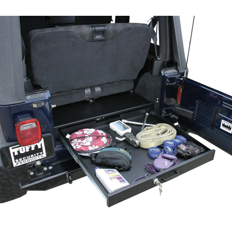 Full Width Rear Bench Underseat Drawer <br>76-86 CJ7, 87-95 Wrangler YJ, 97-06 TJ