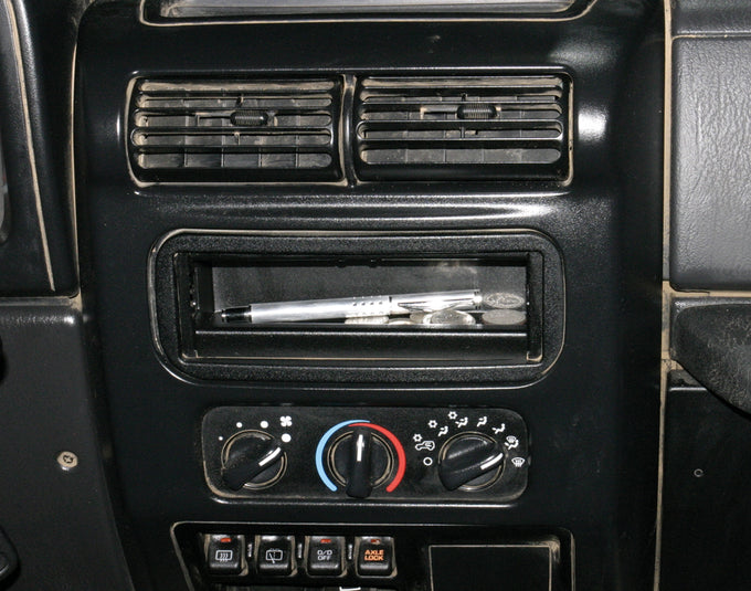 Dashboard Stereo Cutout Tray (Black) <br>Universal