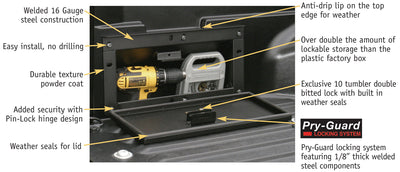 Truck Bed Side Lockbox <br>05-22 Toyota Tacoma