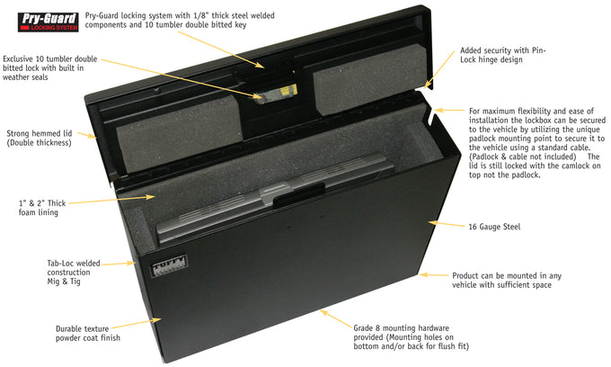 Laptop Security Lock Box (Standard Key) <br>21-25 Ford Mustang Mach-E