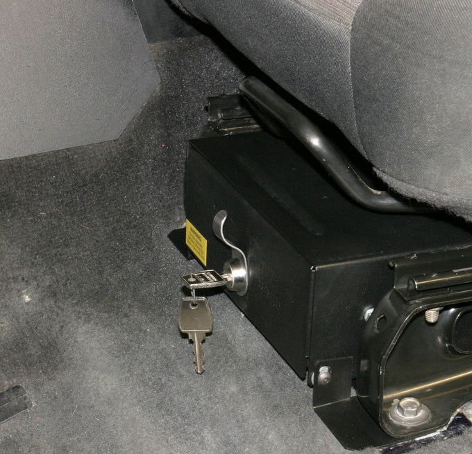 Front Driver Side Underseat Drawer <br>97-06 Jeep Wrangler TJ (Standard Key)