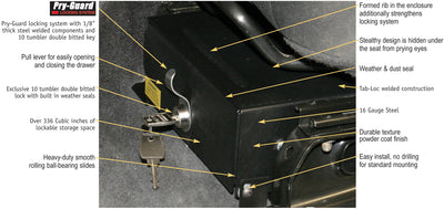 Front Driver Side Underseat Drawer <br>97-06 Jeep Wrangler TJ (Standard Key)