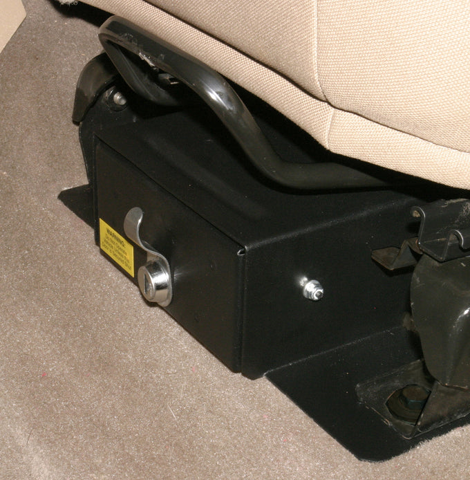 Front Driver Side Underseat Drawer <br>97-02 Jeep Wrangler TJ (Standard Key)