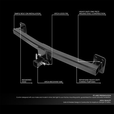 Class 3 2 in. Tow Hitch Receiver w/Hitch Pin <br>04-10 Porsche Cayenne, Volkswagen VW