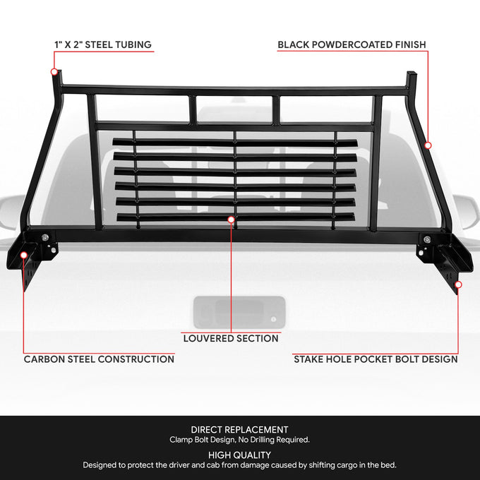 1 X 2 in. Steel Tubing Headache Rack <br> 05-23 Toyota Tacoma