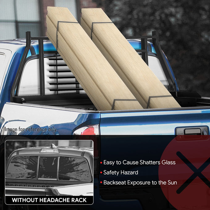 1 X 2 in. Steel Tubing Headache Rack <br> 05-23 Toyota Tacoma