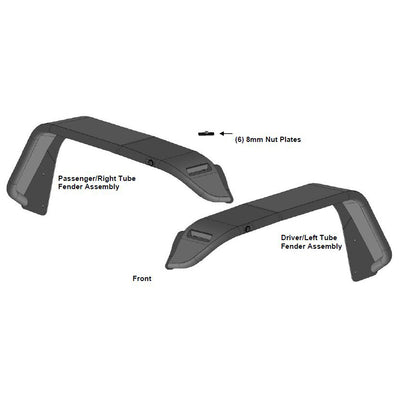 Full Set Tubular& Inner Fender Flares Liners <br>20-23 Jeep Gladiator