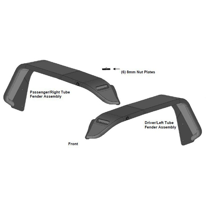 Full Set Tubular& Inner Fender Flares Liners <br>20-23 Jeep Gladiator