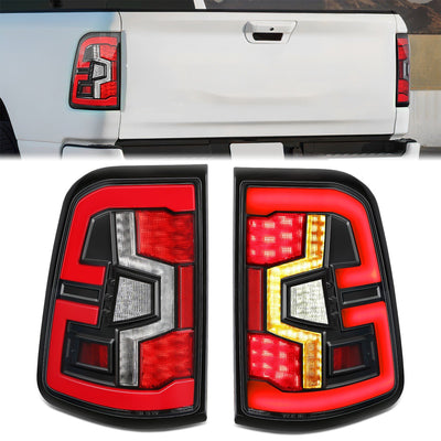 Full LED Light Bar Tail Lights <br>19-24 Ram 1500