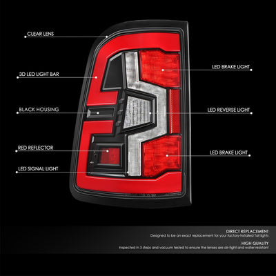 Full LED Light Bar Tail Lights <br>19-24 Ram 1500