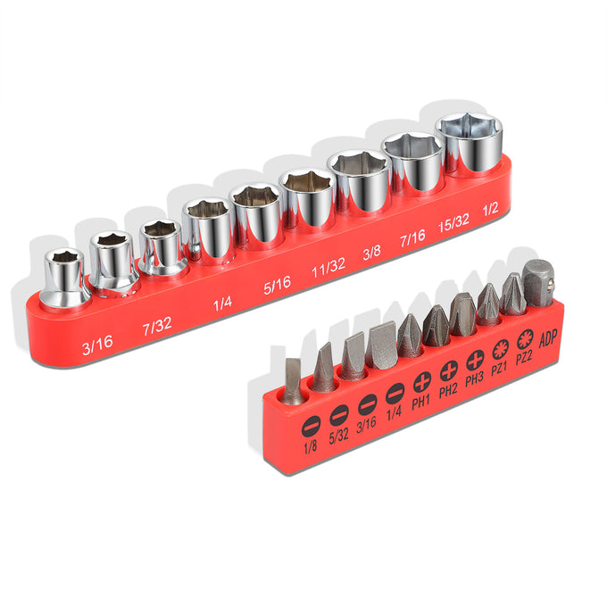 46 Pieces Household Hand Tool Kit with Toolbox (Red)