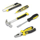 46 Pieces Household Hand Tool Kit with Toolbox (Yellow)